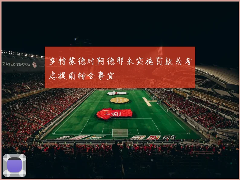 多特蒙德对阿德耶米实施罚款或考虑提前转会事宜